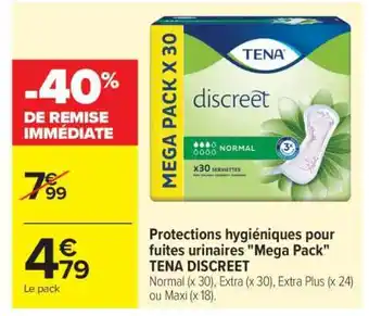 Carrefour TENA DISCREET offre