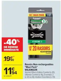 Carrefour Rasoirs non rechargeables Maxi Pack offre