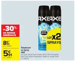 Carrefour Déodorant en Spray AXE offre
