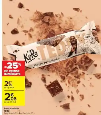 Carrefour Barre protéinée KORO offre