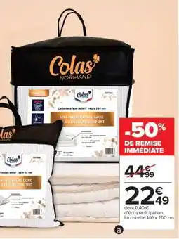Carrefour Couette Grand Hôtel 140 x 200 cm offre