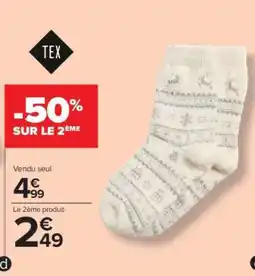 Carrefour Chaussettes TEX offre