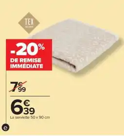 Carrefour La serviette 50 x 90 cm offre