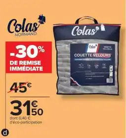 Carrefour COUETTE VELOURS offre