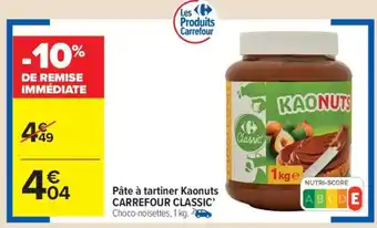 Carrefour Market Pâte à tartiner Kaonuts CARREFOUR CLASSIC’ offre