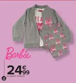 Carrefour Barbie Le pyjama 3 pièces offre