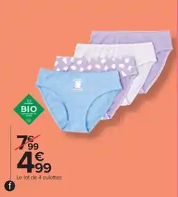 Carrefour Le lot de 4 culottes offre