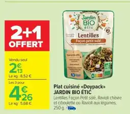 Carrefour Market Plat cuisiné Doypack JARDIN BIO ÉTIC offre