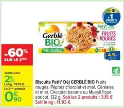 Carrefour Biscuits Petit' Déj GERBLÉ BIO offre