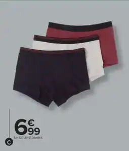 Carrefour Le lot de 3 boxers offre