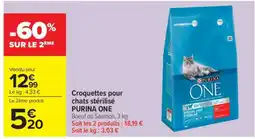 Carrefour Market PURINA ONE Croquettes pour chats stérilisé offre