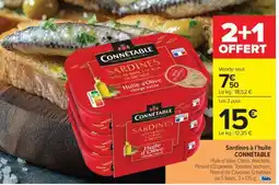 Carrefour Market Sardines à l'Huile CONNETABLE offre