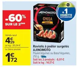 Carrefour Market Raviolis à poêler surgelés AJINOMOTO offre