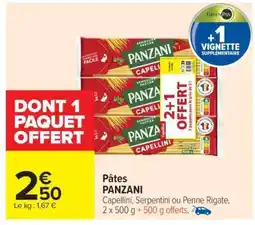Carrefour Market PÂTES PANZANI offre