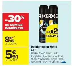 Carrefour Market Déodorant en Spray AXE offre