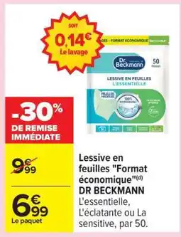 Carrefour DR BECKMANN Lessive en feuilles Format économique offre