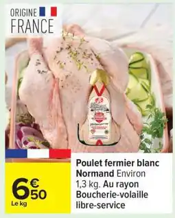 Carrefour Poulet fermier blanc Normand offre