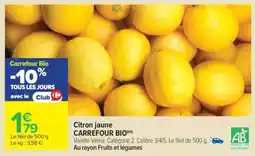 Carrefour Market Citron jaune CARREFOUR BIO offre