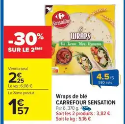 Carrefour Market Wraps de blé CARREFOUR SENSATION offre