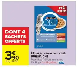 Carrefour Market Effilés en sauce pour chats PURINA ONE offre