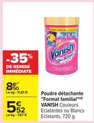 Carrefour VANISH Poudre détachante Format familial offre