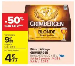 Carrefour Market Bière d'Abbaye GRIMBERGEN offre
