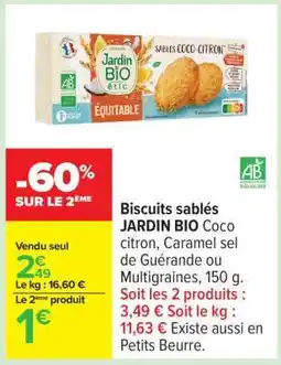 Carrefour Biscuits sablés JARDIN BIO offre