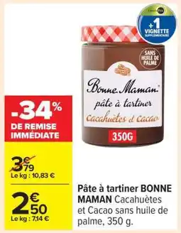 Carrefour Pâte à tartiner Bonne Maman offre