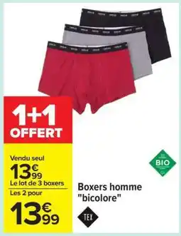 Carrefour Boxers homme bicolore offre