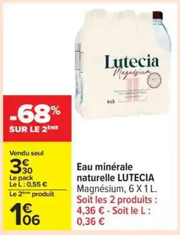 Carrefour Eau Minérale Naturelle 'Lutécia' offre