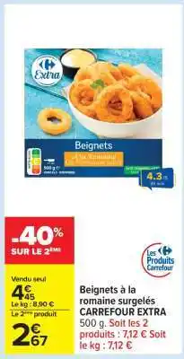 Carrefour Beignets à la romaine surgelés CARREFOUR EXTRA offre