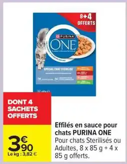 Carrefour Effilés en sauce pour chats PURINA ONE offre