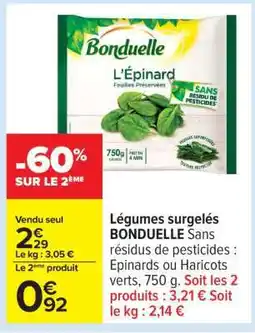 Carrefour Légumes surgelés BONDUELLE offre