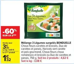 Carrefour Mélange 3 Légumes surgelés BONDUELLE offre