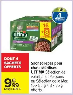 Carrefour ULTIMA Sachet repas pour chats stérilisés offre