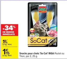 Carrefour Snacks pour chats 'So Cat' RIGA offre