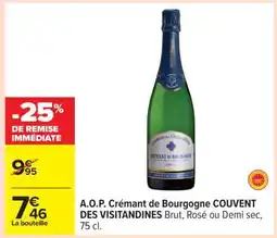 Carrefour A.O.P. Crémant de Bourgogne COUVENT DES VISITANDINES offre