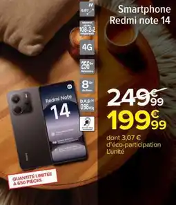 Carrefour Smartphone redmi note 14 offre