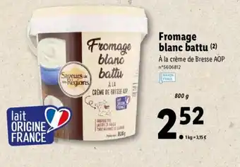Lidl Fromage blanc battu offre