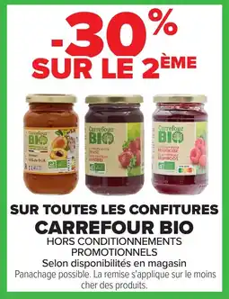 Carrefour CARREFOUR BIO Sur toutes les confitures offre