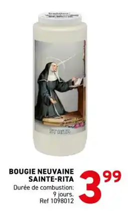 Trafic Bougie neuvaine sainte-rita offre
