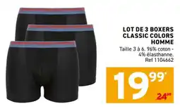 Trafic Lot de 3 boxers classic colors homme offre