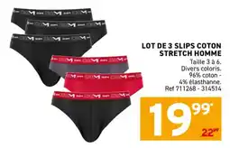 Trafic Lot de 3 slips coton stretch homme offre