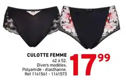 Trafic Culotte femme offre
