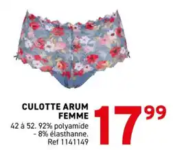 Trafic Culotte arum femme offre