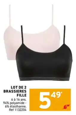 Trafic Lot de 2 brassieres fille offre