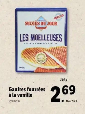 Lidl Gaufres fourrées à la vanille offre