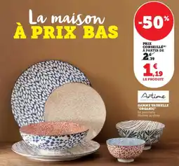Super U Artime Gamme vaisselle organic offre