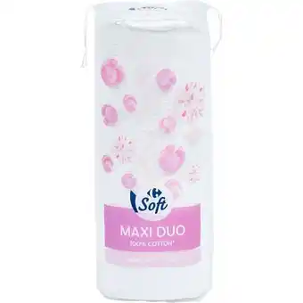Carrefour CARREFOUR SOFT Cotons à démaquiller Maxi Duo offre