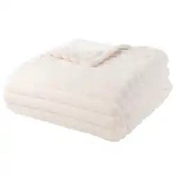Carrefour TEX HOME Plaid flanelle avec rayures offre
